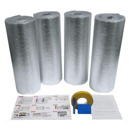 US Energy NASATECH (Pre-Cut for 16 Panel) 2 Car Garage Door Reflective Insulation Kit (R8) 1/4 thick w/ New And Improved Super Heavy Duty Double Sided Foam Tape Fits 16x7 16x8 18x7 18x8 Garage Doors