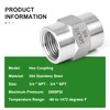 TAISHER 2PCS Forging of 304 Stainless Steel Pipe Fitting, Coupling,