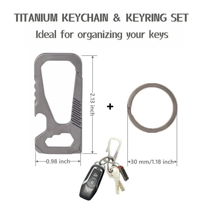 Imentha Titanium Carabiner Keychain with Bottle Opener - Heavy Duty