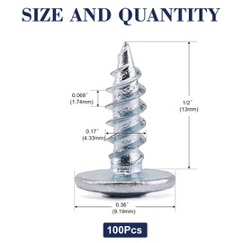 #8 x 1/2" Wood Screw 100Pcs Alloy Steel Standard Thread Truss Head Fast Self Tapping by SG TZH