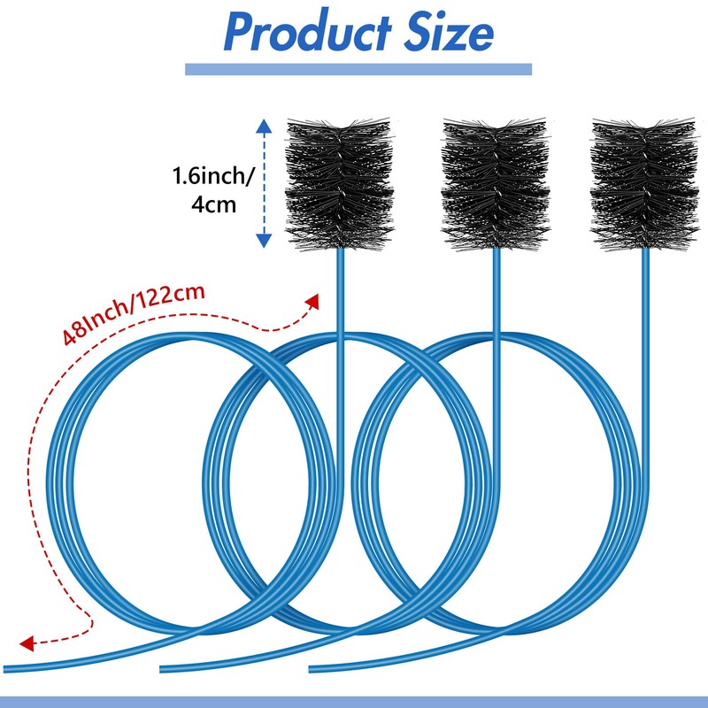 3 Pcs Condensate Trap Flexible Drain Brush, 48 Inch AC