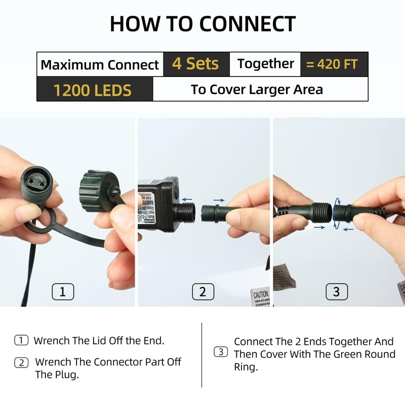 MZD8391 Upgraded 105FT 300LEDs Christmas Lights Outdoor Indoor String Lights