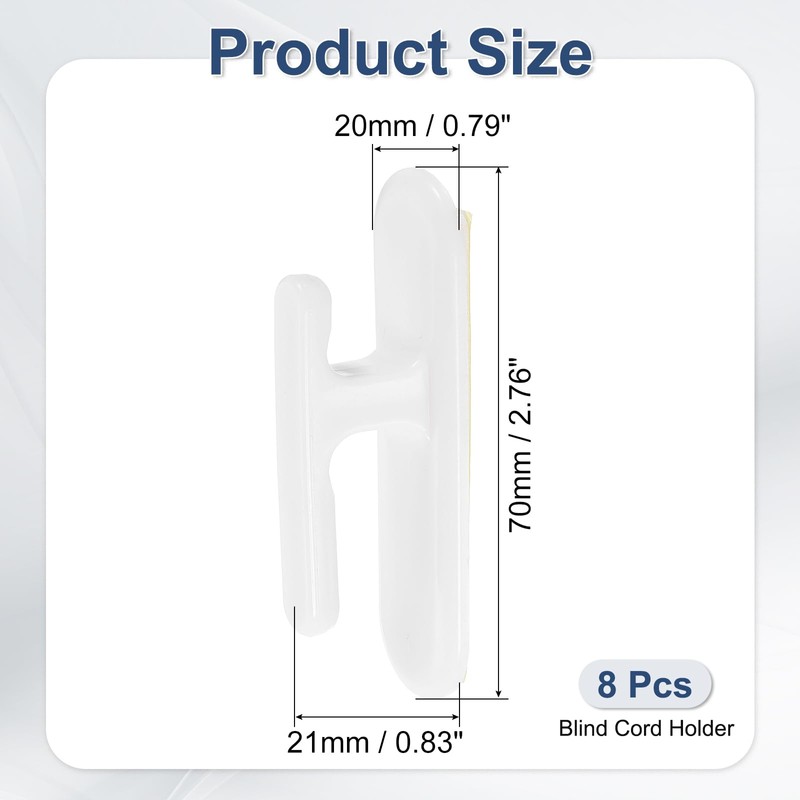 uxcell 8Pcs Blind Cord Holder, Self-Adhesive Window Cord Wrap Cleats,