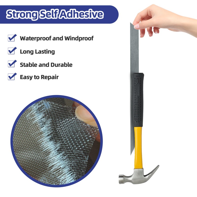 KING MOUNTAIN Black Window Screen Repair Tape,3inX10FT Heavy Duty Screen