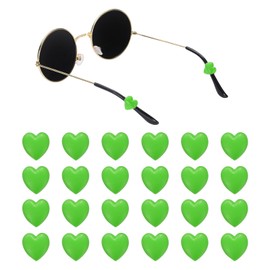 HARFINGTON 15pair Eyewear Ear Grip Heart-Shaped Silicone Eyeglasses Temple Stopper Anti-Slip Glasses Retainers Holder for Daily Wear Glasses Sunglasses Reading Eyeglasses, Dark Green