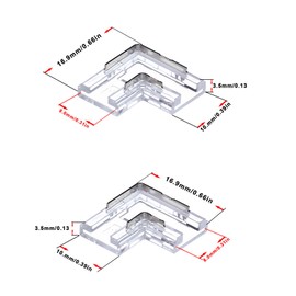 BENLUN COB LED Connector 2 Pin 10mm Kit, 20pcs Solderless Corner Connectors, 10pcs 15cm Long 20AWG Extension Wires for Single Color COB SMD LED Strip Connection