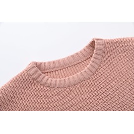 Toddler Baby Boys Girls Cotton Knitted Sweater Warm Soild Pullover Top Autumn Winter Outfits (US, Age, 2 Years, Water Grey)