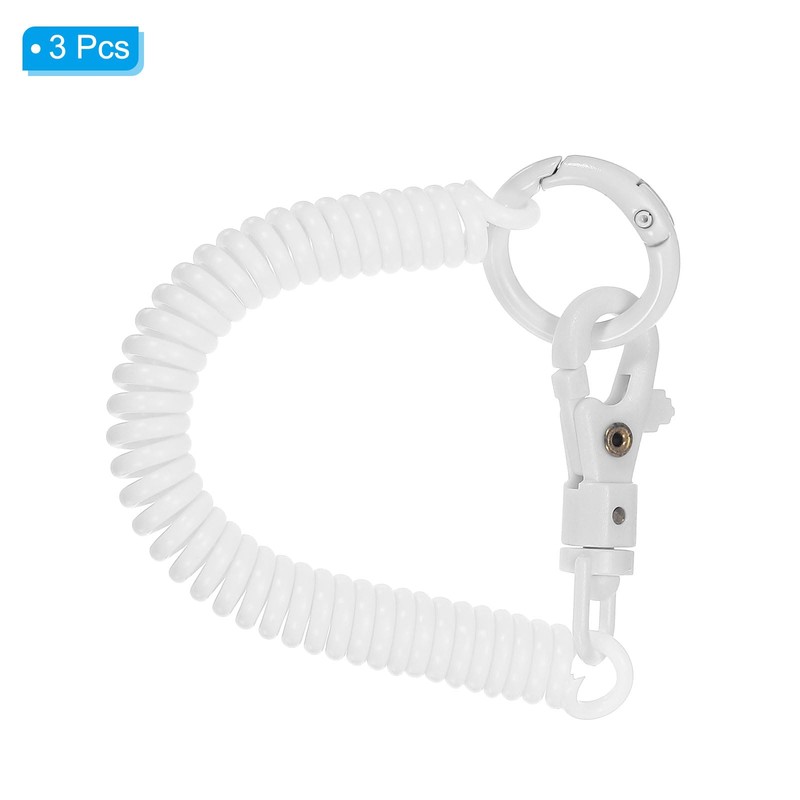 [PATIKIL] Retractable Bull Coil Spring Key Chain Set of 3