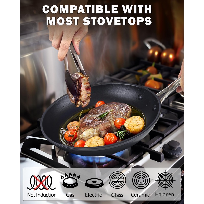 Cooks Standard Frying Omelet Pan, Classic Hard Anodized Nonstick 8-Inch/20cm