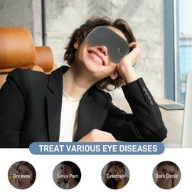 MEISENHOME Heated Eye Mask for Dry Eyes, Microwave Moist Heat Eye Compress with Flaxseed, Weighted Warm Eye Mask for Itchy Eyes, Stye, Sleeping, Relaxation, Therapy(Gray)