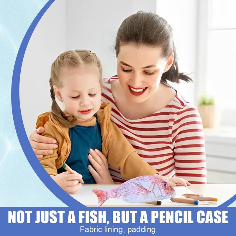 XUZOPIM 1 Piece Fish Shaped Pencil Case Novelty Fish Pencil