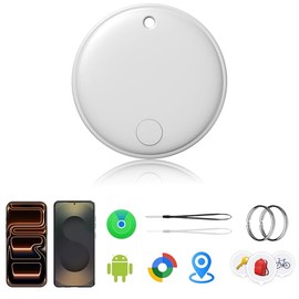 Tracker Smart Tags Android & iOS-4 Packs,Dual System Bluetooth Air Luggag Tracker Keys Finder/Item Locator Work with Apple Find My (iOS)&Google's Find Hub(Android) for Key,Backpack,Luggage (1 White)