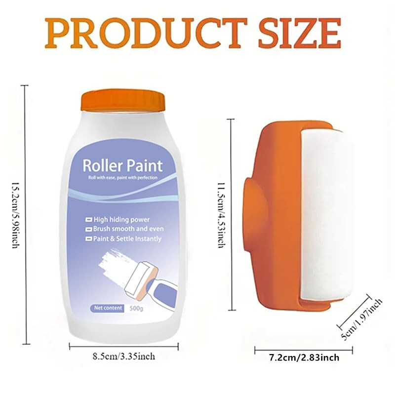 17oz/500g White Wall Paint with Roller Brush for Wall Touch