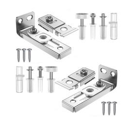 Changyeah Bifold Door Hardware Set,2 Pack of Louver Door Hardware,Includes Top and Bottom Brackets, Top and Bottom Pivots and Guide Wheel,for Repairing Folding Door Sliding Door Closet Door