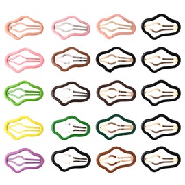 HLTOO 20PCS Cloud Shape Hair Clips, 2.68 Inch Non-slip Metal Hair Barrettes, Colorful Cute Hairpins, for Women and Girls Hair Styling Accessories