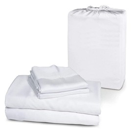 True Luxury 1500 Thread Count 100% Organic Cotton Hotel Quality Premium 4-Piece Thick & Heavy Bed Sheet Sets, 15-Inches Deep Pockets - Luxurious Wrinkle & Fade Resistant - [White, Twin]