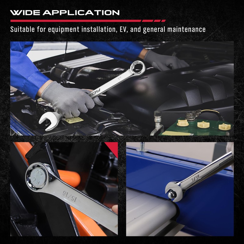 30-Piece Combination Wrench Set - Open End Wrench Set with