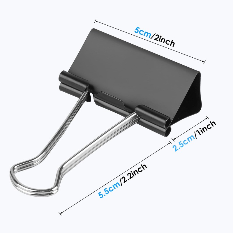 Ufmarine Extra Large Binder Clips 2 inch, (72 Pcs) Big