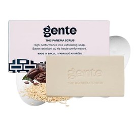 GENTE INC. Jabón exfoliante en barra The Ipanema Scrub de Gente Beauty: exfoliante suave de cacao y arroz para una piel suave y radiante, ingredientes naturales para uso diario, 4.5 oz