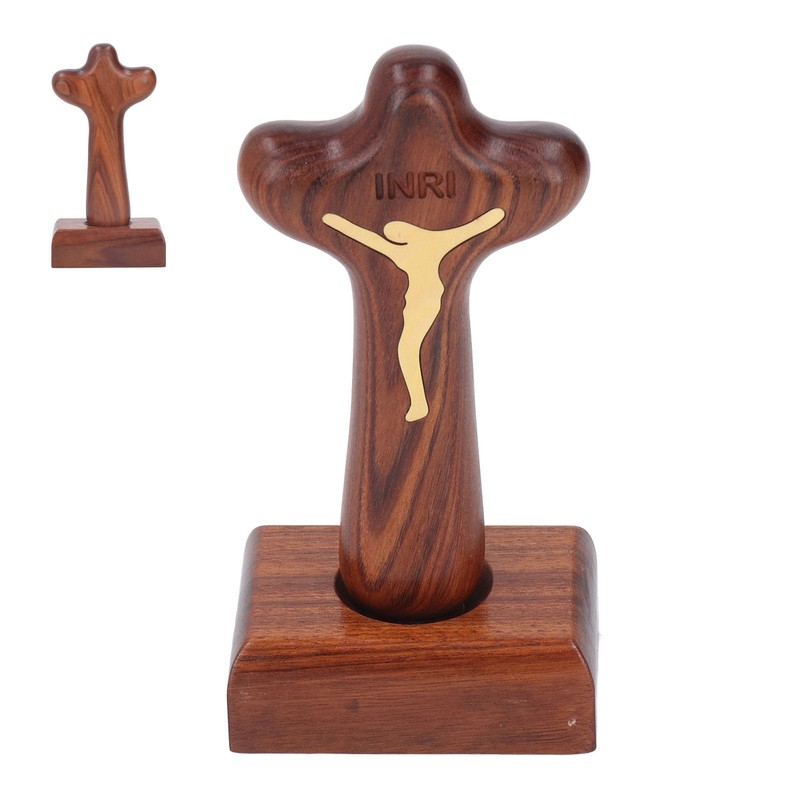 Wood Baptism Crosses Natural Texture Magnetic Standing Exquisite Polishing Carved