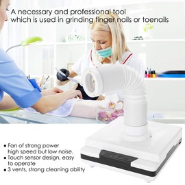 2 in 1 Powerful Nail Dust Suction Collector 60W Strong Power Nails Fan Dust Remover Collector Manicure Vacuum Cleaner Telescopic Tube Retractable Elbow Design(US Plug)