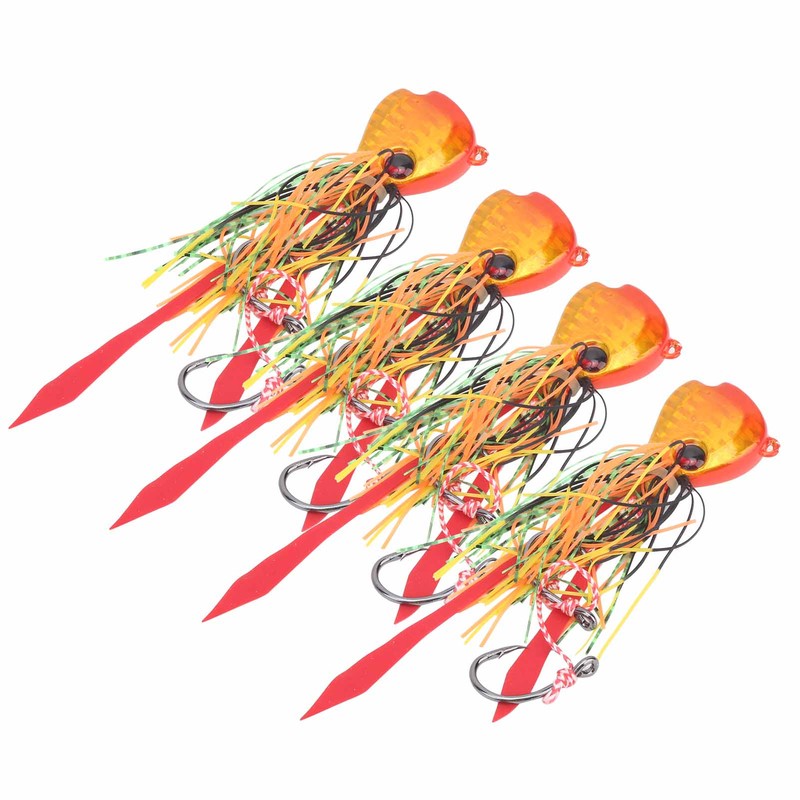 4Pcs 65g Fishing Artificial Baits Silicone Skirts Lures with Hook