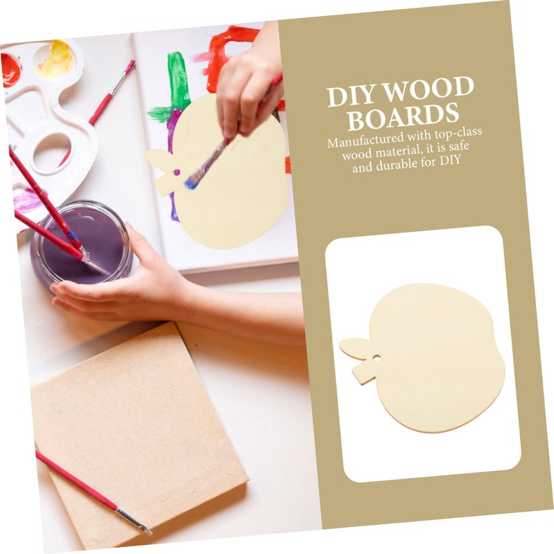 jojofuny 1 Set Apples Shaped Wooden Cutouts DIY Wooden Boards