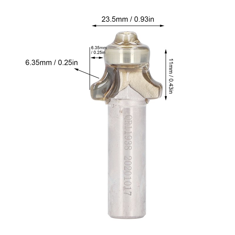 Roundover Edging Bit Diamond 45# Steel Chamfer Router Bits Woodworking