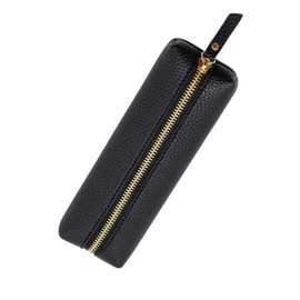 XIANFANG PU Leather Organizer Bag: Stylish Zippered Cosmetic and Office Accessory Case for Women and Men - Perfect for Handbag and Travel, A, Simple