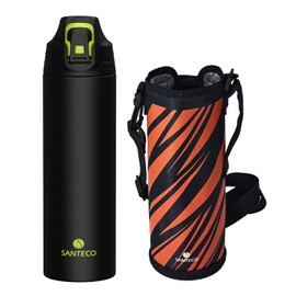 SANTECO Nevis Water Bottle, 33.8 fl oz (1 L), Thermos, 33.8 fl oz (1000 ml), Stainless Steel Bottle, Sports, Vacuum Insulated, Cold Insulated, Insulated, Easy to Wash, Direct Drinking, Compatible with