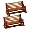 NVOXELIS 1:14 Miniature Rocking Chairs 2Pcs (Classic Brown, Realistic Slat
