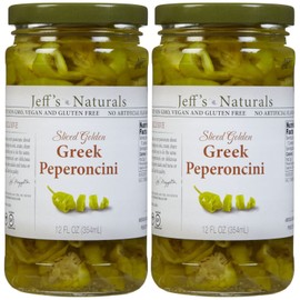 Jeff's Naturals Sliced Golden Greek Peperoncini - 12 oz - 2 pk