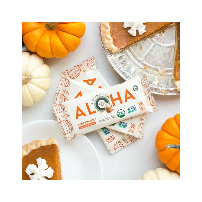 ALOHA Pumpkin Spice Protein Bars – 12 Count Vegan Gluten-Free