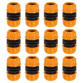 PATIKIL 1/2" Garden Hose Repair Kit Connector Extender, 12 Pcs Plastic Quick Water Hose Connectors Leakproof Design Fittings, Marigold