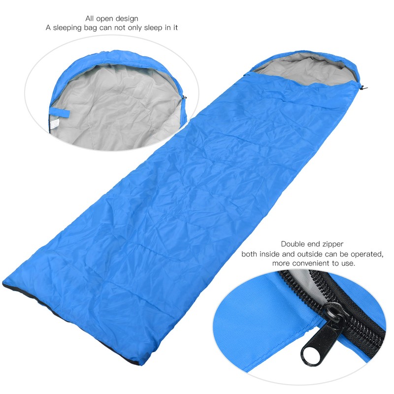 Adult Outdoor Envelope Sleeping Bag with Hood Waterproof for Camping