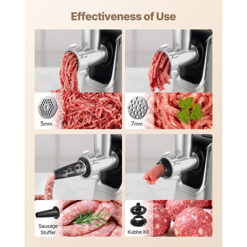 3000W Electric Meat Grinder 3-in-1 with High-Efficiency Copper Motor, Auto-Reverse