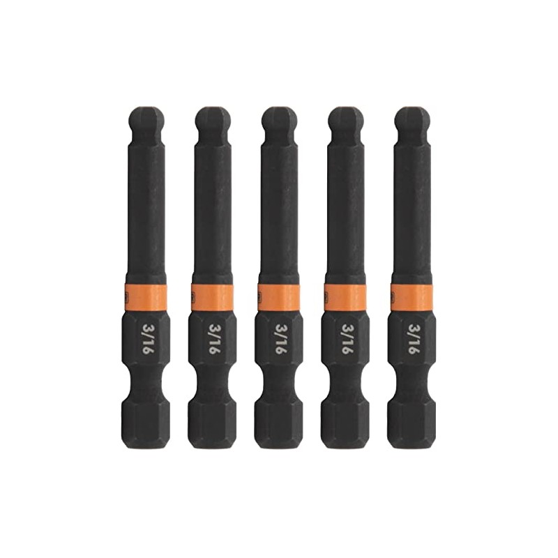 Railer Hex 3/16" Impact Driver Bit - 5 Pack (Hex
