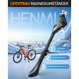 HENMI Bicycle Stand 24-29 Inch Height Adjustable Centre Stand (Pro, Pro+, Ultra) for E-Bike, Mountain Bike, Trekking Bike, City Bike, Bicycle Stand, Side Stand
