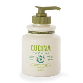 [Fruits & Passion] Cucina Lime Zest and Cypress Luxury Hand Cream, 5 Fl Oz - Premium Skin Care Made from First Cold Pressed Olive Oil - Regenerating Hand Lotion for Dry, Cracked Skin