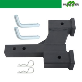 munirater Replacement for Trailer Dual Hitch Extender Adapter with 2-inch and 6-inch Rise Drop 2-inch Receiver 2-inch Solid Shank 10000lbs Capacity