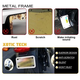 x xotic tech Motorcycle Silicone License Plate Frames, Motorbike License Plate Holder, Rust Proof, Rattle Proof, Weather Proof(White, 7.56" x 4.53")