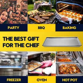 BIEAMA 12 Pack Full Size Baking Sheet Pan Aluminum Commercial Pan for Oven Freezer Bakery Hotel Restaurant 26" × 18"