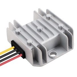 DROK Adjustable Voltage Regulator, IP68 Waterproof DC to DC Buck Converter 8-35V to 3-24V 5A, Aluminum Protective Case Step Down Converter 5V 12V Power Supply