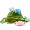 MorisMos 45 cm Plush Cuddly Toy Turtle with 4 Babies