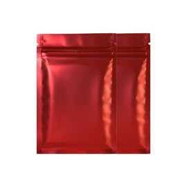 QQ Studio 100 Double-Sided Metallic Color Foil QuickQlick™ Resealable Flat Packaging Pouch Bags (Matte Red, 4" x 6")