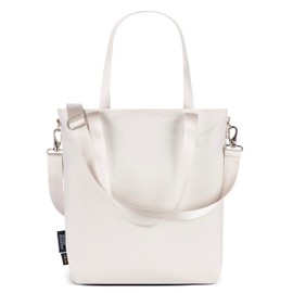 Simple Modern Tote Bag for Women | Small Water-Resistant Laptop Purse with Compartments and Zipper Top | Shoulder Bag with Crossbody Strap and Pockets for Work, Travel & School | Almond Birch