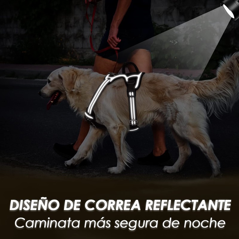 SlowTon Arnés de Perros Grande Mediano Pequeño, Ajustable Anti Tirones