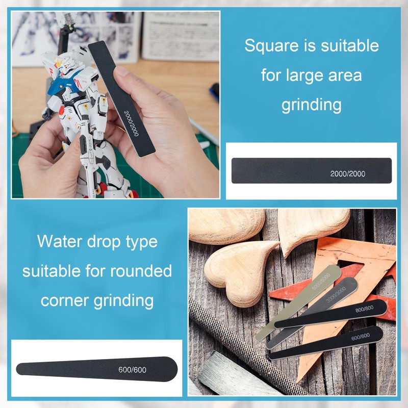 Honoson 60 Pcs Sanding Sticks for Plastic Models Set Include