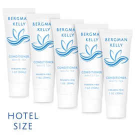 BERGMAN KELLY Hotel Conditioner (1 Fl Oz, 100 PK, White Tea), Delight Your Guests with Revitalizing and Refreshing Travel Size Conditioner, Quality Small Size Travel Amenities Hotel Toiletries in Bulk