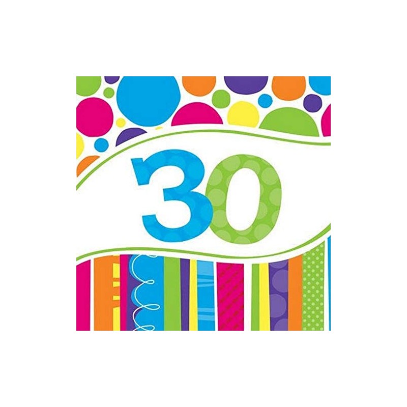 Creative Converting 18 Count Bright and Bold 30th Birthday Lunch